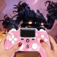 thumbnail image 3 of Wireless Controller Compatible with P4/P4 Slim/P4 Pro/Windows PC, Pink Cherry, 3 of 7