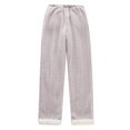 thumbnail image 6 of Hearthz Flannel Pajama Pants for Women Fuzzy Winter Warm Thermal Pj Bottoms for Women Wide Leg Drawstring Women's Sleep Pants with Pocket, 6 of 6
