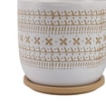 thumbnail image 5 of Contemporary Ceramic Flower Pots for Home Decor - Patterned Planters and Pots for Plants with Coordinating Saucer - Decorative Planters for Indoor Plants and Outdoor Use - Set of 2, 8", 6", Brown, 5 of 12