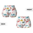 thumbnail image 5 of Haiem Dinosaur No Front Seam Biker Shorts for Women Yoga Workout Gym Bike Shorts with Tummy Control Moisture-Wicking-X-Large, 5 of 9