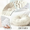 thumbnail image 5 of 2 Pcs Round Throw Pillows Decorative Pumpkin Velvet Boho Pleated Bed Pillows Back Support for Couch Chair Dorm Car 14.96'' (Sky Blue), 5 of 6