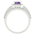 thumbnail image 4 of Clara Pucci 14K White Gold Emerald Cut 1.5Ct Simulated Alexandrite Engagement Ring + Matching Band - Luxury Box Included, 4 of 7
