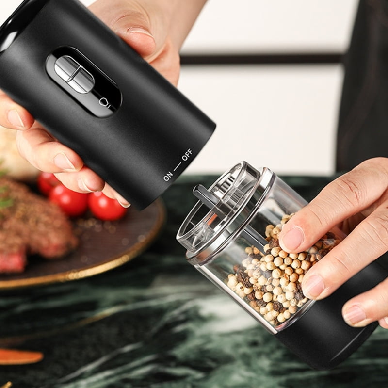 Electric Salts and Pepper Mill Set USB Recharging Adjustable Condiment Grinder