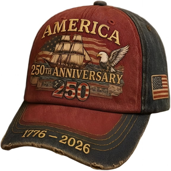 TELOLY USA 250th Anniversary Hat, Patriotic Eagle Baseball Cap, 1776-2026 Commemorative Headwear for Independence Day & History