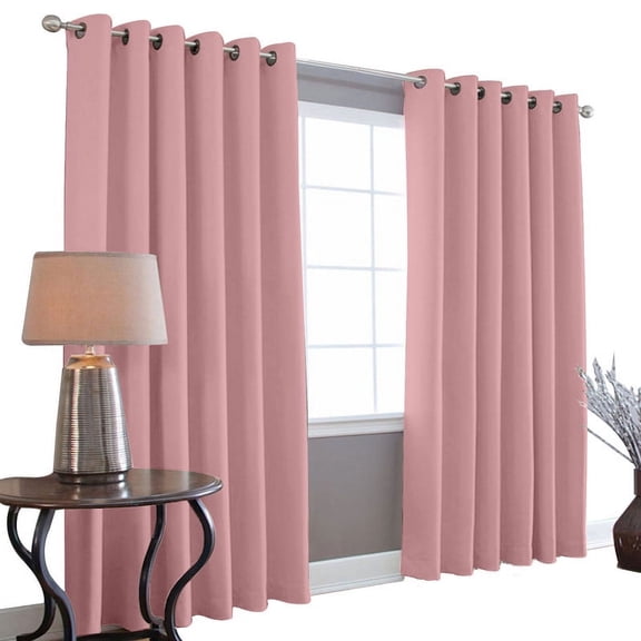 Cortinas Blackout 275cm Ancho X 215cm De Largo En 2 Paneles 100% Microfibra Poliéster Palo Rosa Melocotton Hogar