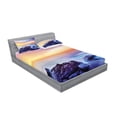 thumbnail image 2 of Ambesonne Scenery Fitted Sheet & Pillow Sham Set, Morning Rainbow Colors, Queen, Blue Purple, 2 of 2