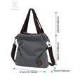 thumbnail image 3 of Gustave Vintage Canvas Shoulder Bags Casual Zipper Hobo Crossbody Purse Large Capacity Tote Messenger Handbag for Women "Gray", 3 of 11