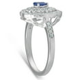 thumbnail image 3 of Pompeii 3/4 Ct Pear Shape Blue Sapphire & Diamond Halo Vintage Fashion Ring White Gold, 3 of 3