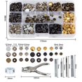 thumbnail image 2 of Juego de 120 botones a presión huecos y sólidos, hebilla de metal a presión, botones a presión, manualidades de costura, 0.492 in (tipo 2), 2 of 5