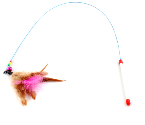 Pet cat toy cute bird colorful feather teaser wand plastic toy for cats CYN 