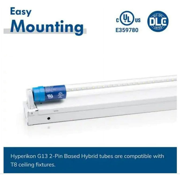 Hyperikon 18-Watt 4 ft. Linear T8 Clear Ballast Compatible Double-End LED Tube Light Bulb (24-Pack) Hyperikon 18-Watt 4 ft. Linear T8 Clear Ballast Compatible Double-End LED Tube Light Bulb (24-Pack)