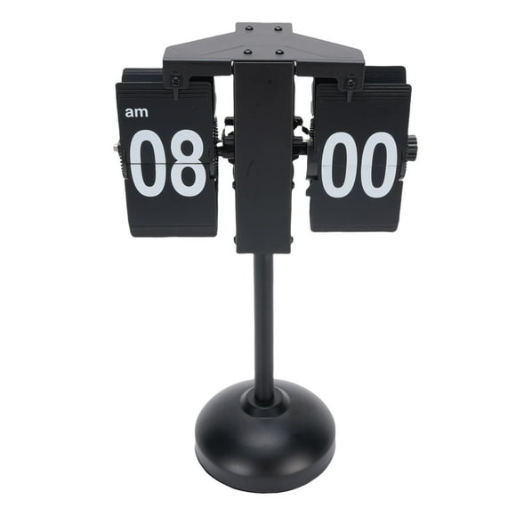 Digital Flip Clock Mechanical Flip Clock 12 Hours Stainless Steel PVC Noiseless Mechanism with Vintage Design for Living Room Office Home Decor
