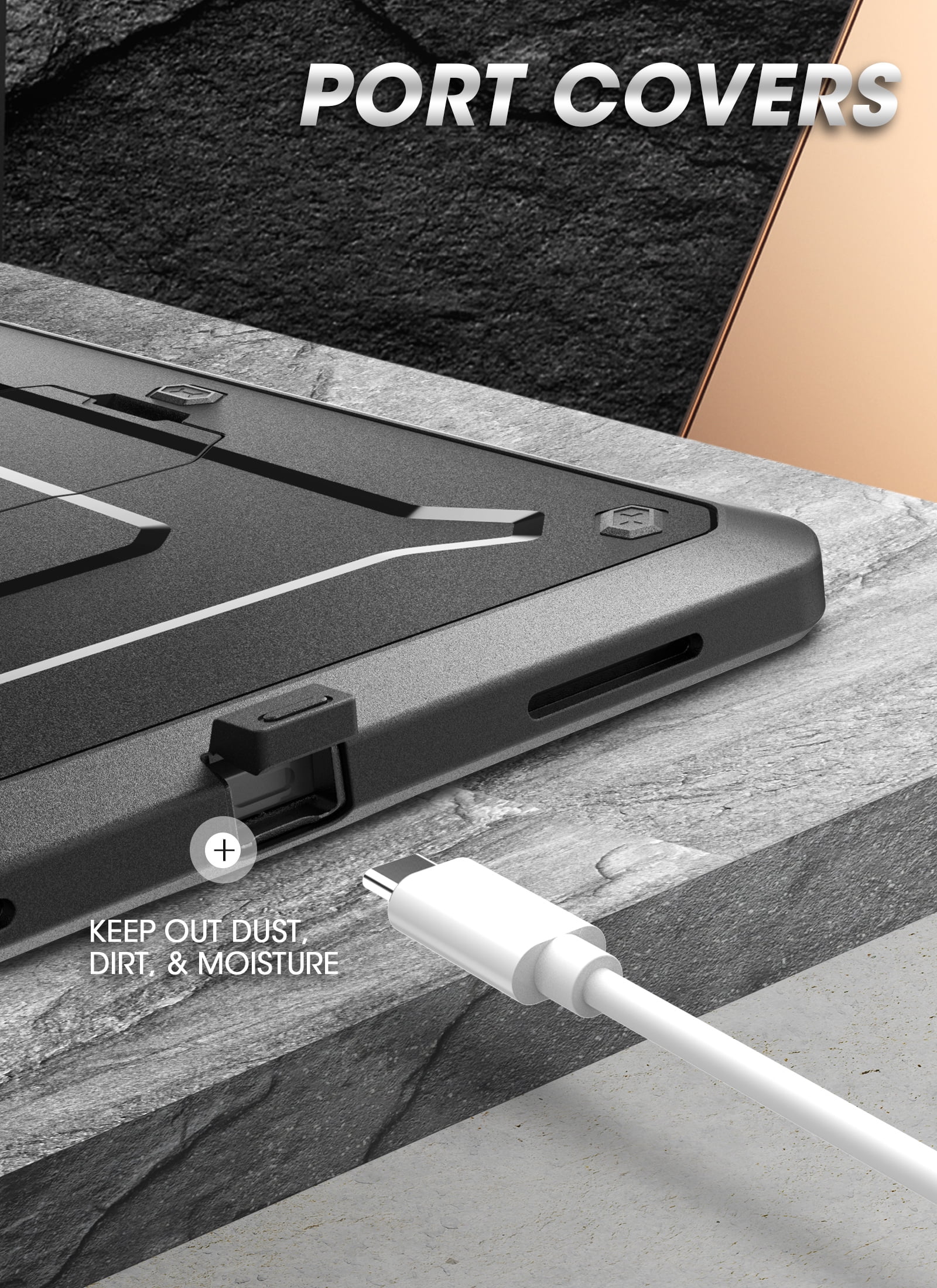 SUPCASE Unicorn Beetle Pro Series Case for iPad Pro 11 Inch (2021 / 2020), Support Apple Pencil Charging with Built-in Screen Protector Full-Body Rugged Kickstand Protective Case (Black)