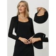 thumbnail image 2 of Unique Bargains Women's Elegant Long Sleeve Glitter Crop Ruffle Bolero Shrug M Black, 2 of 6
