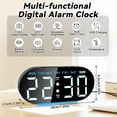 thumbnail image 3 of Reloj Despertador Digital Radiocontrolado con Pantalla LED, Luz , Función de Repetición, Reloj de Mesa Verde., 3 of 5