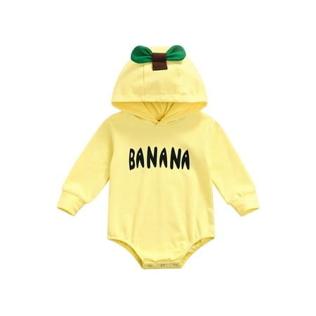 

Genuiskids Newborn Infant Boy Girl Sweatshirt Romper Long Sleeve Fruit Fancy Hoodie Bodysuit Jumpsuit Unisex Outfits
