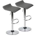thumbnail image 1 of Set of 2 Adjustable Swivel Barstools, PU Leather with Chrome Base, Gaslift Pub Counter Chairs, Blue, 1 of 6