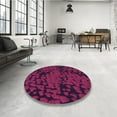thumbnail image 4 of Ahgly Company Machine Washable Indoor Square Transitional Raspberry Red Area Rugs, 8' Square, 4 of 7