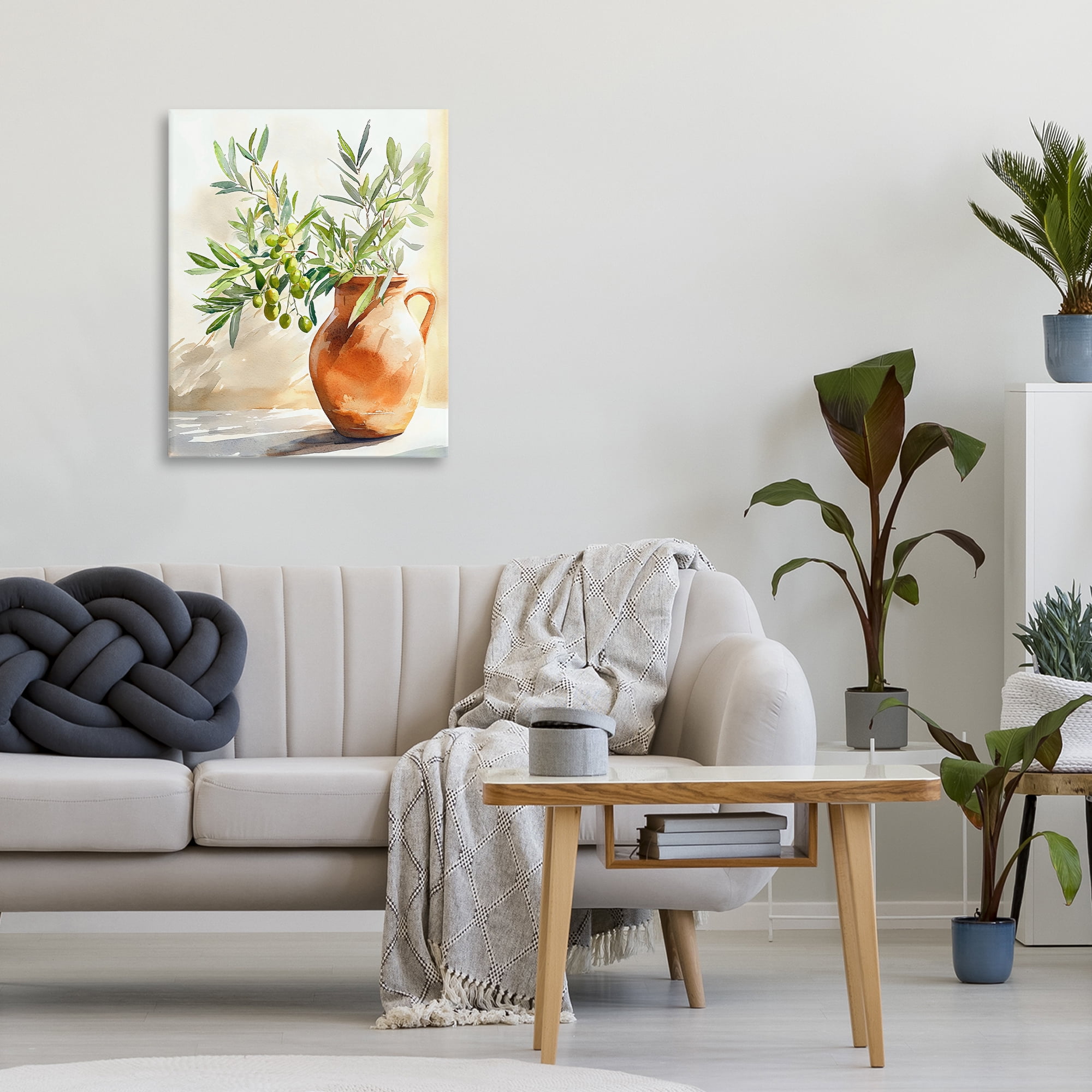 Stupell Industries Olive Branch in Terracotta Vase Canvas Wall Art, design by LSR Design Studio