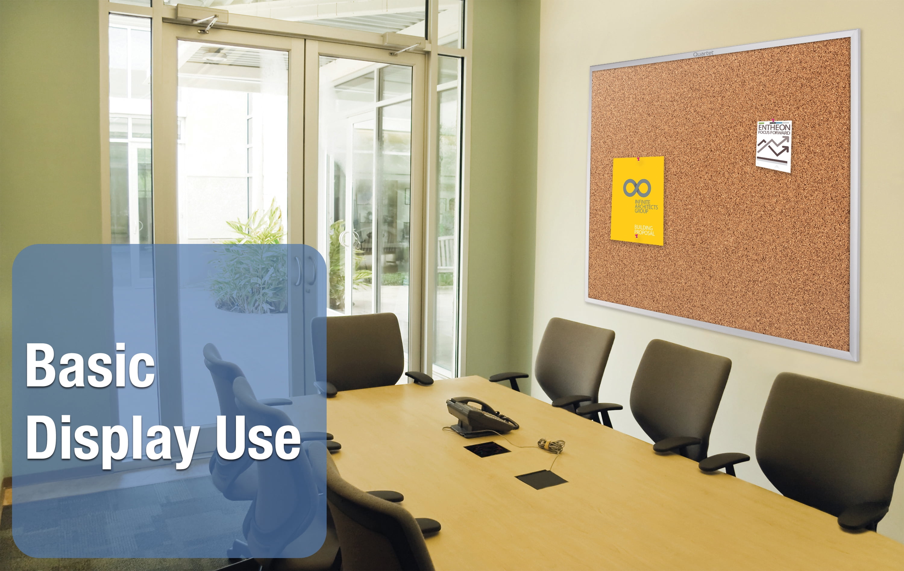 Quartet Classic Cork Bulletin Board 48 x 36 Silver Aluminum Frame - Cork Boards