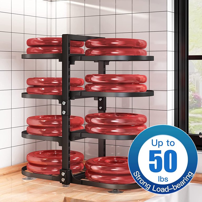 Pots and Pans Organizer: Rack for Cabinet, 8-Tier Heavy Duty 120LBS Pots  Pans