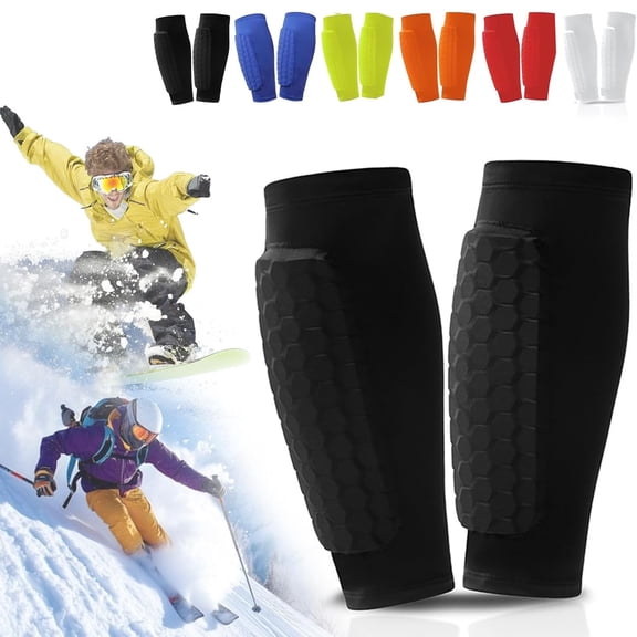 2026 New Ski Shin Guards,Ski Shin Guards Gel,Distributes Boot Pressure,Breathable Elastic Gel Guard for Skiing, Legs Protection, Safety Gear for Adults Sports