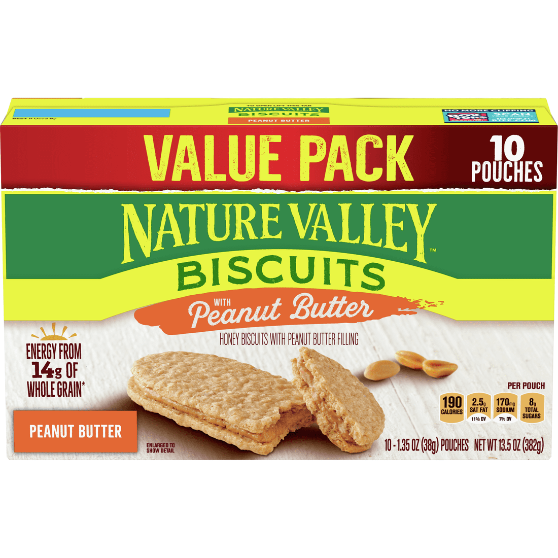 Nature Valley Biscuits, Peanut Butter, 10 Ct, 13.5 Oz