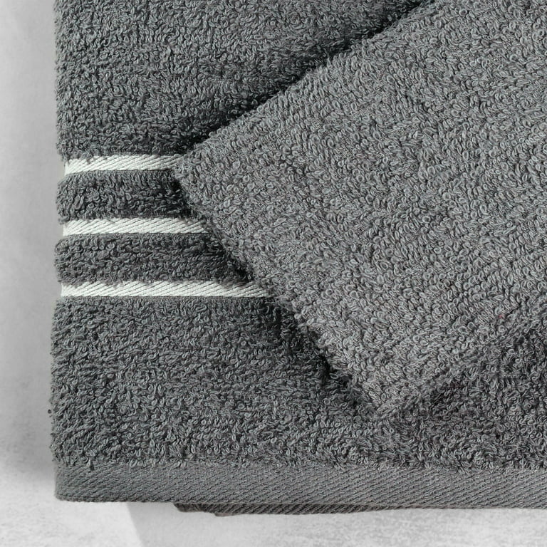 Mainstays 2 Piece Cotton Bath and Hand Towel Set, Inspire, White,  Terracotta, Grey 