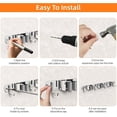 thumbnail image 6 of SUTRAME Mop and Broom Holder Wall Mount, Upgraded Broom Organizer Wall Mount, Stainless Steel Broom Hanger Wall Mount for Home Kitchen Garden Laundry Garage (3 Racks with 4 Hooks), 6 of 7