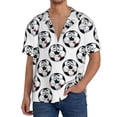 thumbnail image 3 of Xecao offers the Happy Football for Men's Casual Short-sleeved Shirt, a button-up collared shirt with a pocket, perfect for beach vacations and yacht travel in the Small size., 3 of 7