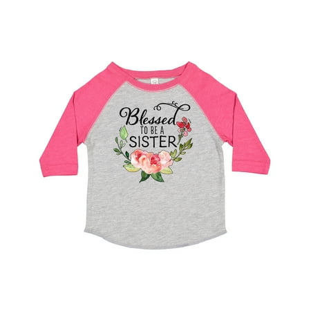 

Inktastic Blessed to Be a Sister with Pink Flowers Gift Toddler Boy or Toddler Girl T-Shirt