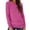 Hot Pink, variant on Casual Tops for Women Crew Neck Long Sleeve Shirt Loose Basic Tee Trendy Blouse Bright Pink S