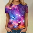thumbnail image 4 of Kaondbfi Delicate Arctic Light Print T Shirts Fashionable Summer Round Neck Short Sleeve Blouses Tops for Carnival, 4 of 6