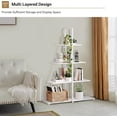 thumbnail image 2 of 4 niveles ladder a-shaped de esquina estante - free standing, steel frame, almacenamiento rack organizer para oficina en casa, sala de estar, o kitchen (blanca), 2 of 8
