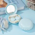 thumbnail image 2 of 1 Pcs Blue Macaron Contact Lens Travel Case with Cleaner Portable Contact Box with Mirror Tweezers Solution Bottle, 2 of 8