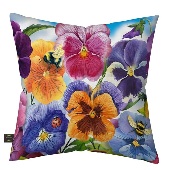 Briarwood Lane Pansies Indoor/Outdoor Pillow