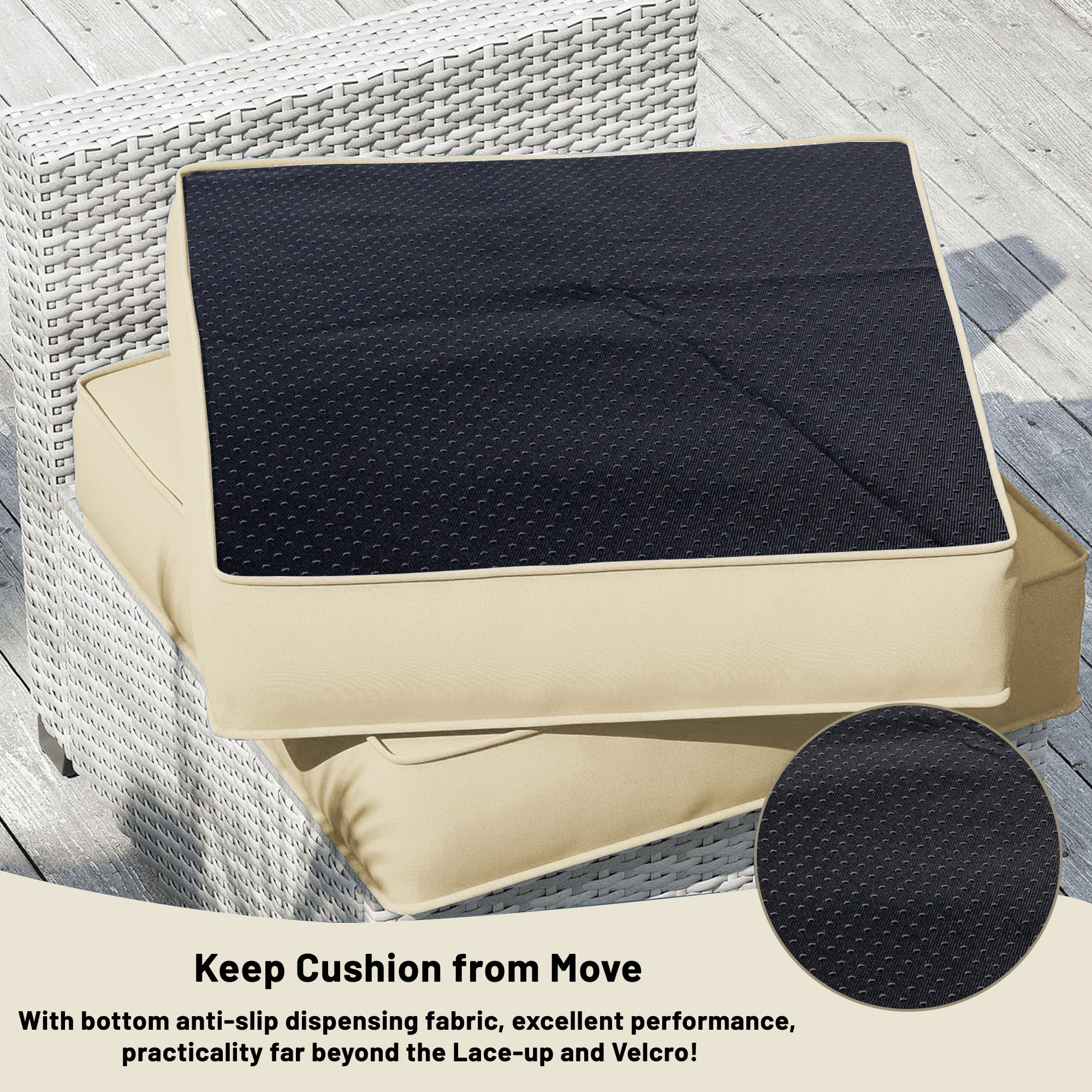 14 Piece Outdoor Replacement Cushions for Patio Furniture, Water-Repellent Outdoor Sectional Cushions for 6 Seat Sectional Patio Conversation Sets, Patio Sofa Cushions for Outdoor Couch