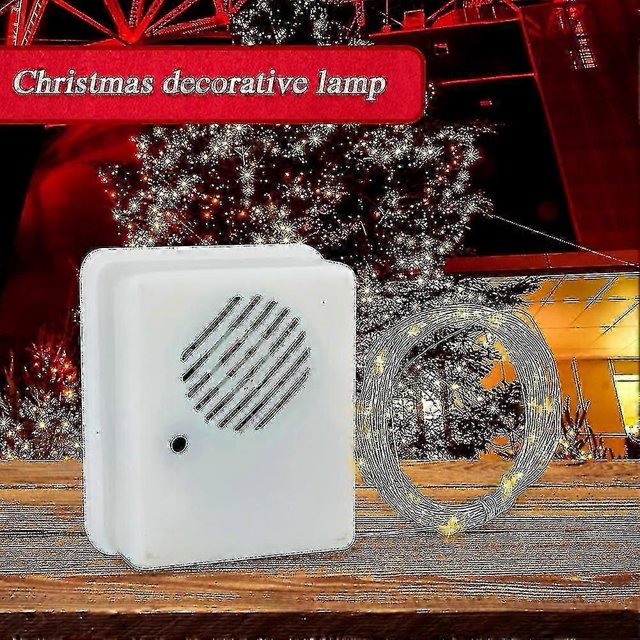 Christmas Sound Sensor Music Speaker /9.8ft String Lights Voice-activated Props