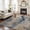 Blue, variant on Bedliving 8' x 10' Washable Area Rug, Gray Beige Contour Line Abstract Low Pile Carpet for Living Room Bedroom