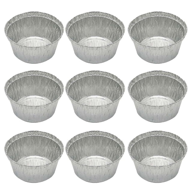 EeaseMX 50 cuencos de aluminio de 258 ml, redondos, desechables, para barbacoa, para tartas y pasteles caseros, 12 x 4,1 cm (sin tapa)