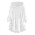 thumbnail image 1 of Womens Winter Jacket Plus Size Button Plush Tops Hooded Loose Cardigan Wool Coat Jacket Pink XXXXXL, 1 of 8