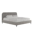 DHP Callie Upholstered Bed, King Size Frame, Light Gray Velvet