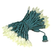 Novelty Lights Warm White C6 LED Christmas String Lights 100 Strawberry Bulbs (Green Wire, 50 Feet)