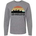 thumbnail image 3 of Inktastic Los Angeles California Skyline Retro Long Sleeve T-Shirt, 3 of 5
