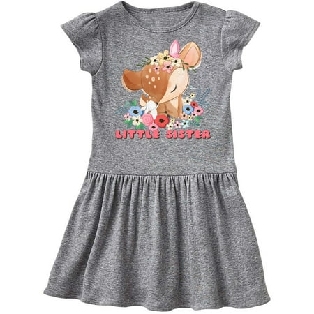 

Inktastic Little Sister Deer Gift Toddler Girl Dress