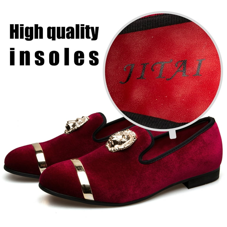 JITAI Penny Slip on Loafer Luxury Leather Lined Shoes for Men Red Size 10 Walmart