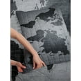 thumbnail image 3 of Dark Grey Reversible Bedspread Set, Black Colored World Map on Concrete Wall Image Urban Structure Grungy Rough Look, Pillow Shams & Comforter Microfiber Bedding Set, 3 Sizes, Grey Black, by Ambesonne, 3 of 4