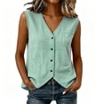 thumbnail image 2 of Noric Women's Tank Tops V Neck Gingham Button Down Summer Casual Relaxed Fit with Pocket Trendy 2026, 2 of 8