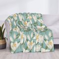thumbnail image 3 of Disketp Lilies Flowers Flannel Blankets - Thick and Warm Blanket for Winter, Soft Fuzzy Plush King Blanket for All Seasons60"x50", 3 of 6
