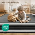 thumbnail image 4 of ODIKA Zebra Print Striped Motif Bordered Bold Inspired Centered Diagonal Non-Slip Low Profile for Guest Room, Lounge, Apartment, 4 of 7